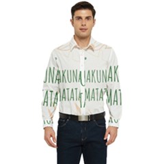 Hakuna Matata Tropical Leaves With Inspirational Quote Men s Long Sleeve  Shirt