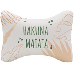 Hakuna Matata Tropical Leaves With Inspirational Quote Seat Head Rest Cushion