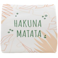 Hakuna Matata Tropical Leaves With Inspirational Quote Seat Cushion by Jancukart