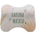 Hakuna Matata Tropical Leaves With Inspirational Quote Head Support Cushion View1