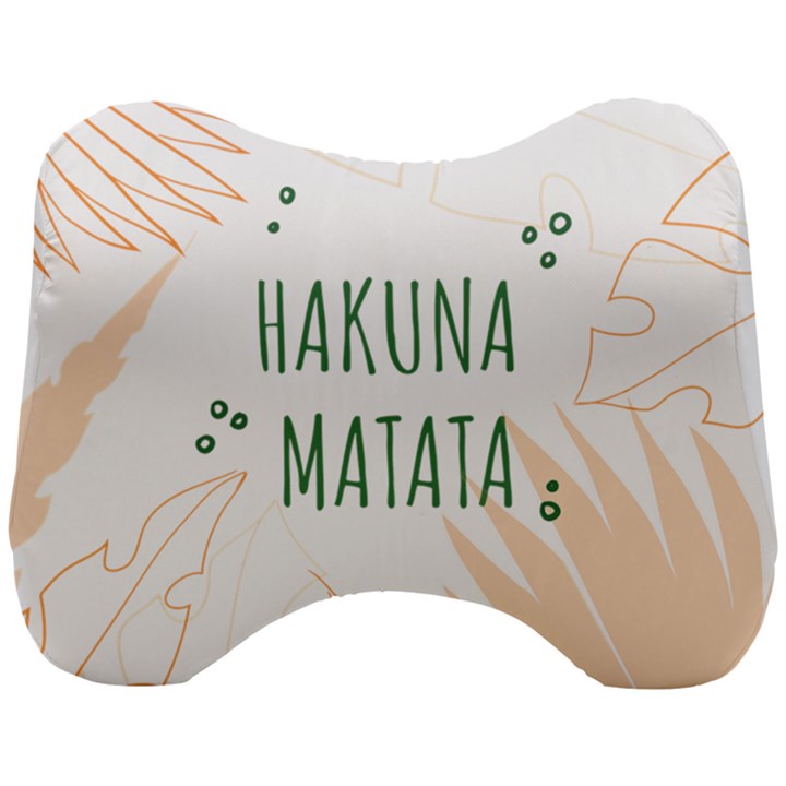 Hakuna Matata Tropical Leaves With Inspirational Quote Head Support Cushion