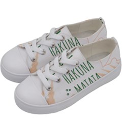 Hakuna Matata Tropical Leaves With Inspirational Quote Kids  Low Top Canvas Sneakers by Jancukart