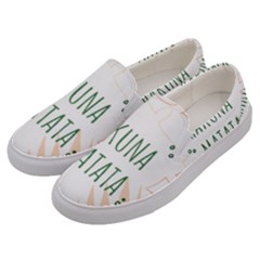 Hakuna Matata Tropical Leaves With Inspirational Quote Men s Canvas Slip Ons by Jancukart