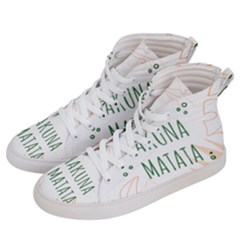 Hakuna Matata Tropical Leaves With Inspirational Quote Women s Hi-top Skate Sneakers