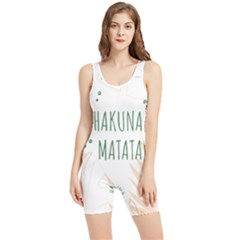 Hakuna Matata Tropical Leaves With Inspirational Quote Women s Wrestling Singlet by Jancukart