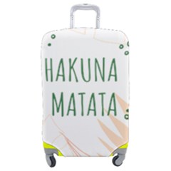 Hakuna Matata Tropical Leaves With Inspirational Quote Luggage Cover (medium) by Jancukart