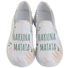 Hakuna Matata Tropical Leaves With Inspirational Quote Men s Lightweight Slip Ons by Jancukart