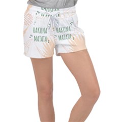 Hakuna Matata Tropical Leaves With Inspirational Quote Velour Lounge Shorts by Jancukart