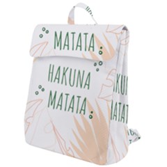 Hakuna Matata Tropical Leaves With Inspirational Quote Flap Top Backpack by Jancukart