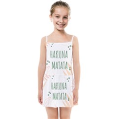 Hakuna Matata Tropical Leaves With Inspirational Quote Kids  Summer Sun Dress