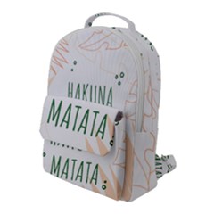 Hakuna Matata Tropical Leaves With Inspirational Quote Flap Pocket Backpack (large) by Jancukart