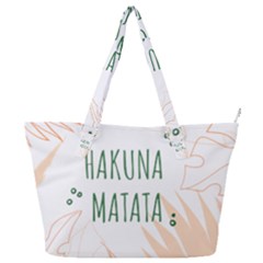 Hakuna Matata Tropical Leaves With Inspirational Quote Full Print Shoulder Bag