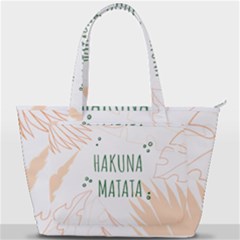 Hakuna Matata Tropical Leaves With Inspirational Quote Back Pocket Shoulder Bag  by Jancukart