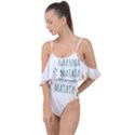 Hakuna Matata Tropical Leaves With Inspirational Quote Drape Piece Swimsuit View1