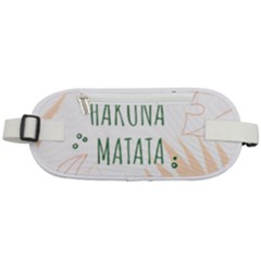 Hakuna Matata Tropical Leaves With Inspirational Quote Rounded Waist Pouch by Jancukart