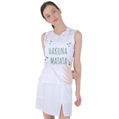 Hakuna Matata Tropical Leaves With Inspirational Quote Women s Sleeveless Sports Top