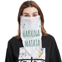 Hakuna Matata Tropical Leaves With Inspirational Quote Face Covering Bandana (triangle) by Jancukart