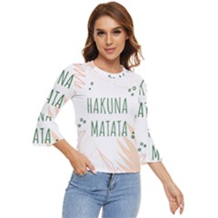 Hakuna Matata Tropical Leaves With Inspirational Quote Bell Sleeve Top