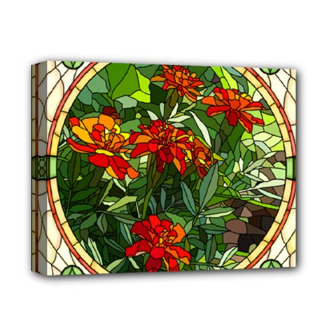 Flower Stained Glass Window Deluxe Canvas 14  X 11  (stretched) by Jancukart