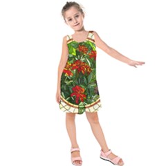 Flower Stained Glass Window Kids  Sleeveless Dress