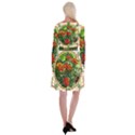 Flower Stained Glass Window Long Sleeve Velvet Front Wrap Dress View2