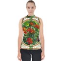 Flower Stained Glass Window Mock Neck Shell Top View1