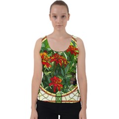 Flower Stained Glass Window Velvet Tank Top