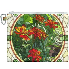 Flower Stained Glass Window Canvas Cosmetic Bag (xxxl)