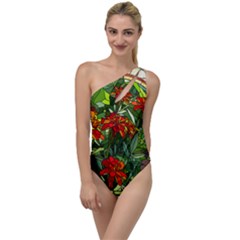 Flower Stained Glass Window To One Side Swimsuit