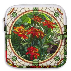 Flower Stained Glass Window Mini Square Pouch