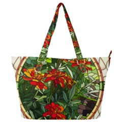 Flower Stained Glass Window Full Print Shoulder Bag