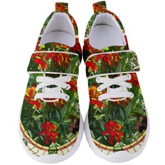 Flower Stained Glass Window Women s Velcro Strap Shoes