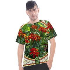 Flower Stained Glass Window Men s Sport Top