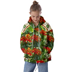 Flower Stained Glass Window Kids  Oversized Hoodie