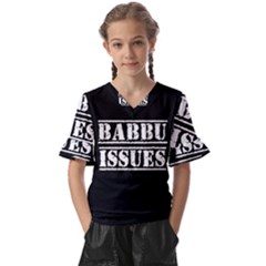 Babbu Issues   Kids  V-neck Horn Sleeve Blouse by ConteMonfrey