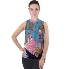 Gondola Ride   Mock Neck Chiffon Sleeveless Top by ConteMonfrey