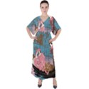 Gondola Ride   V-Neck Boho Style Maxi Dress View1