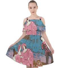 Gondola Ride   Cut Out Shoulders Chiffon Dress by ConteMonfrey