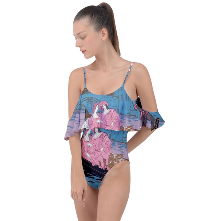 Gondola Ride   Drape Piece Swimsuit