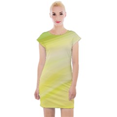 Gradient Green Yellow Cap Sleeve Bodycon Dress by ConteMonfrey