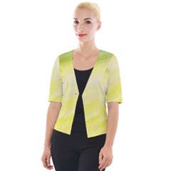 Gradient Green Yellow Cropped Button Cardigan by ConteMonfrey