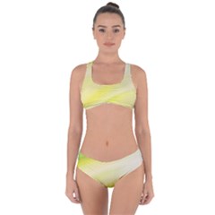 Gradient Green Yellow Criss Cross Bikini Set by ConteMonfrey