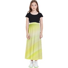 Gradient Green Yellow Kids  Flared Maxi Skirt by ConteMonfrey