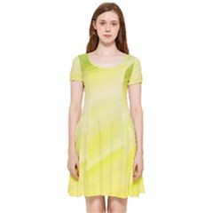 Gradient Green Yellow Inside Out Cap Sleeve Dress by ConteMonfrey