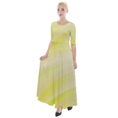 Gradient Green Yellow Half Sleeves Maxi Dress by ConteMonfrey