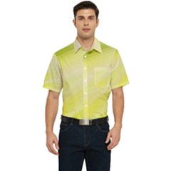 Gradient Green Yellow Men s Short Sleeve Pocket Shirt  by ConteMonfrey