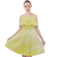 Gradient Green Yellow Cut Out Shoulders Chiffon Dress by ConteMonfrey