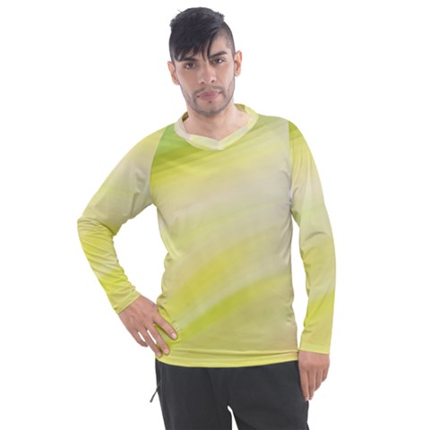 Gradient Green Yellow Men s Pique Long Sleeve Tee by ConteMonfrey