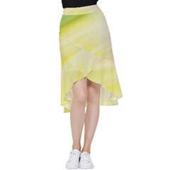 Gradient Green Yellow Frill Hi Low Chiffon Skirt by ConteMonfrey