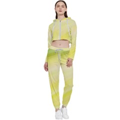 Gradient Green Yellow Cropped Zip Up Lounge Set by ConteMonfrey